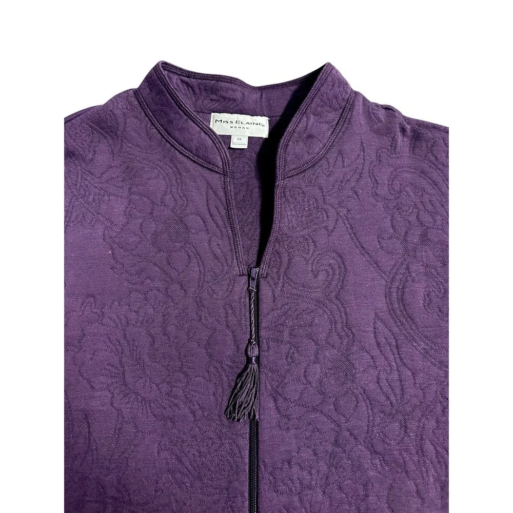 Miss Elaine Robe Size 2XL Purple Housecoat Lounge Sleep Cozy Grandma Plush Zip‎